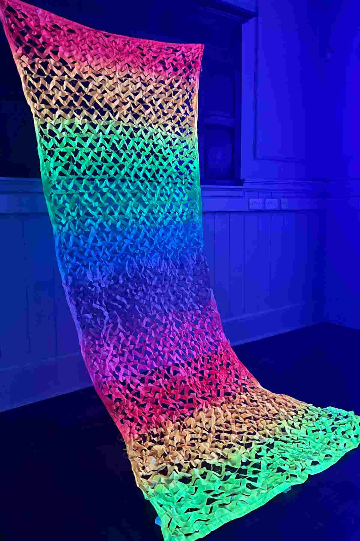 Custom Made Magical UV Rainbow Camo Net Decoration