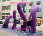 oversized inflatable tentacle bundle for ocean themed event styling