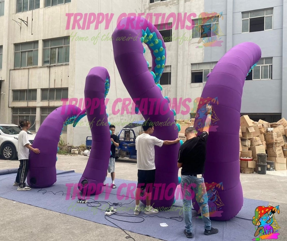oversized inflatable tentacle bundle for ocean themed event styling