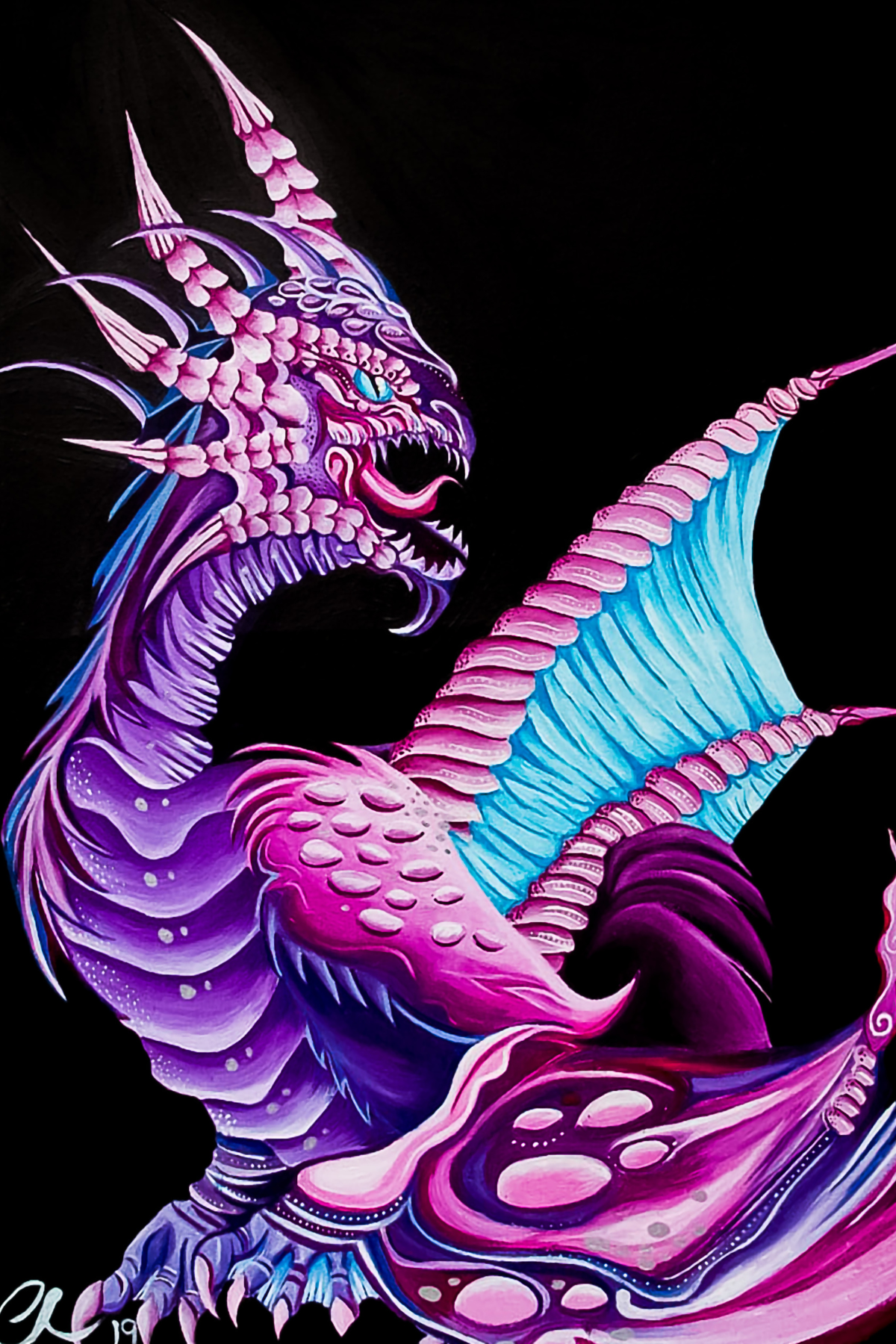 Raspberry Vicious Dragon Print