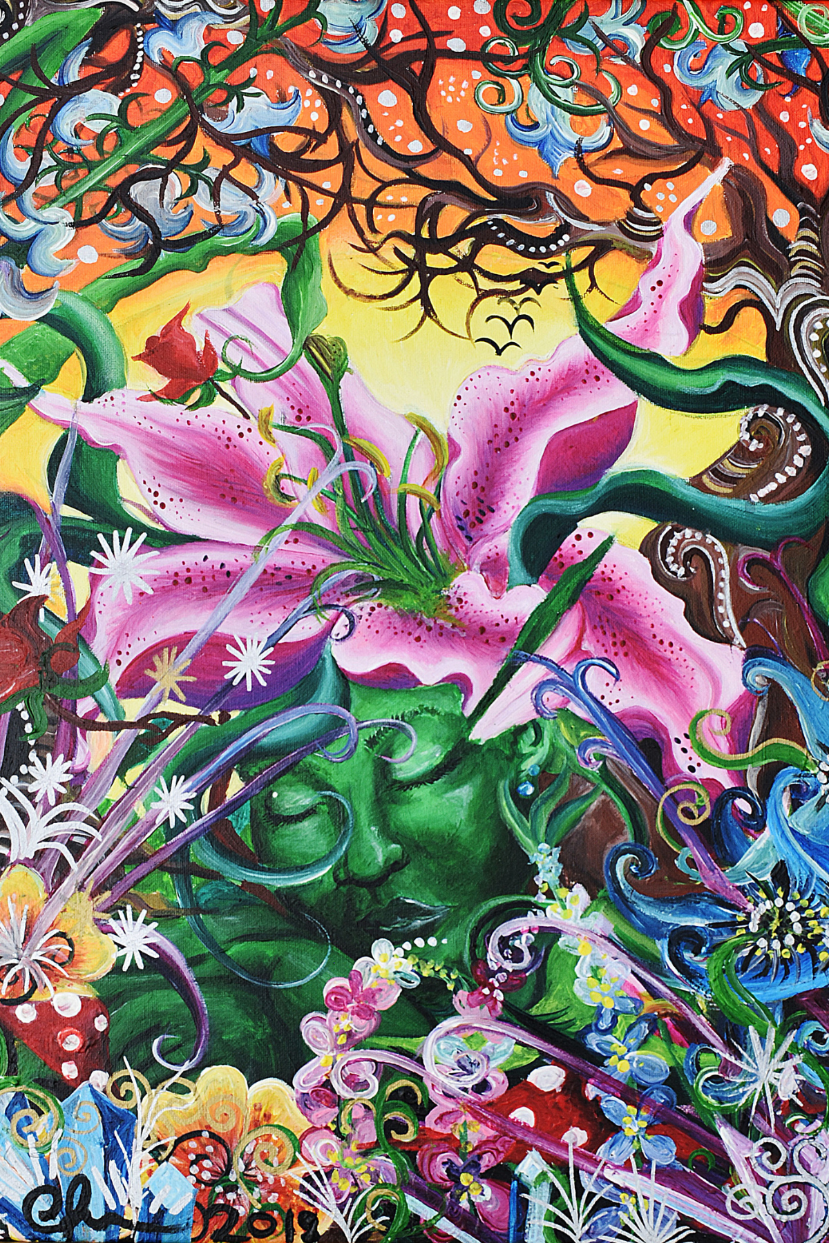 Original Painting - The Sleeping Godess