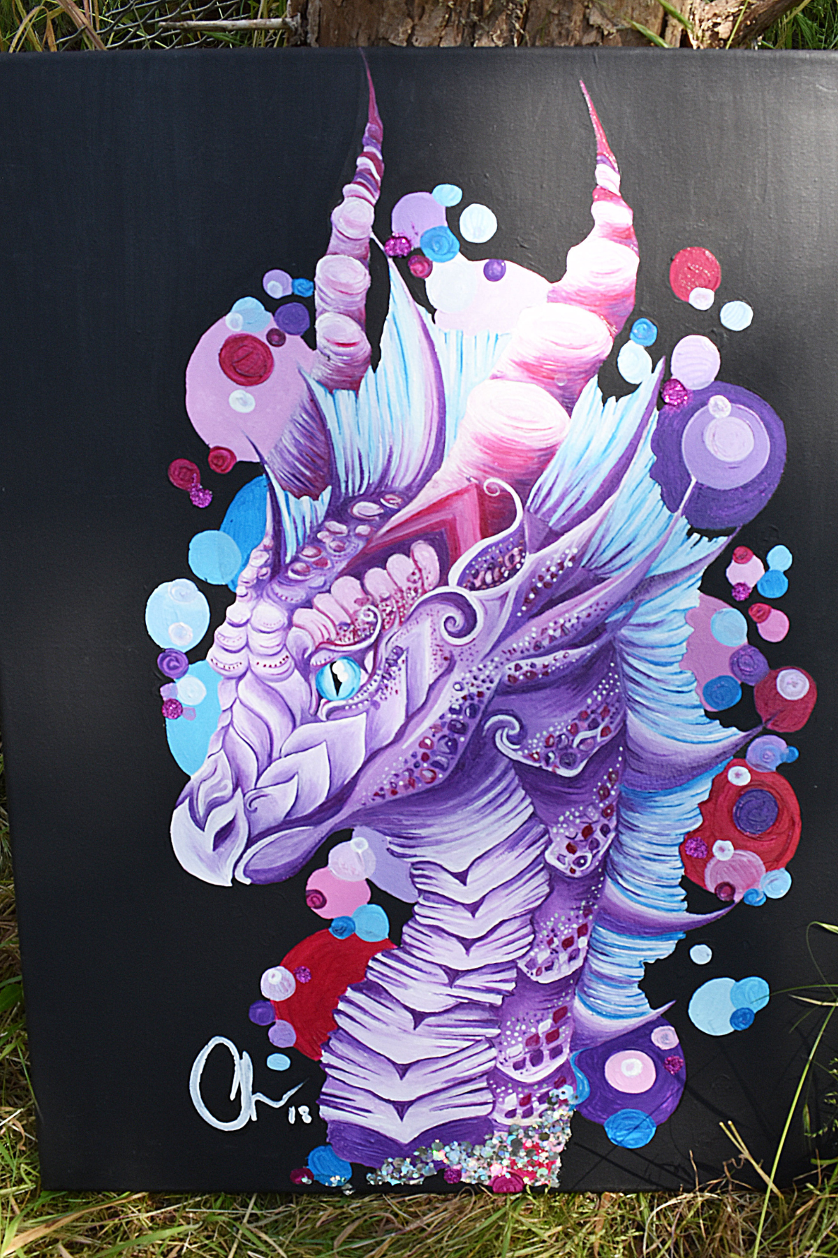 Original Painting - The Bubble Gum Dragon