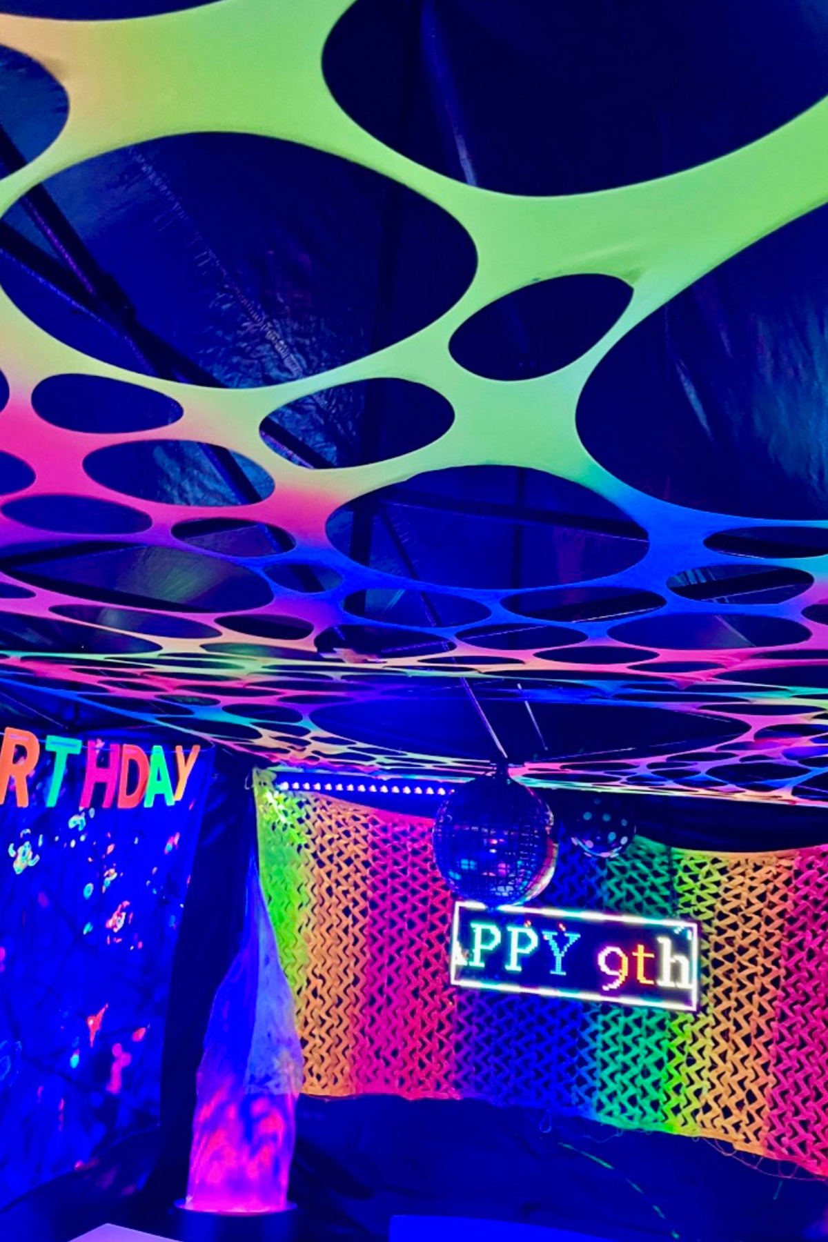 UV Reactive Rainbow Polka Dot Decorations