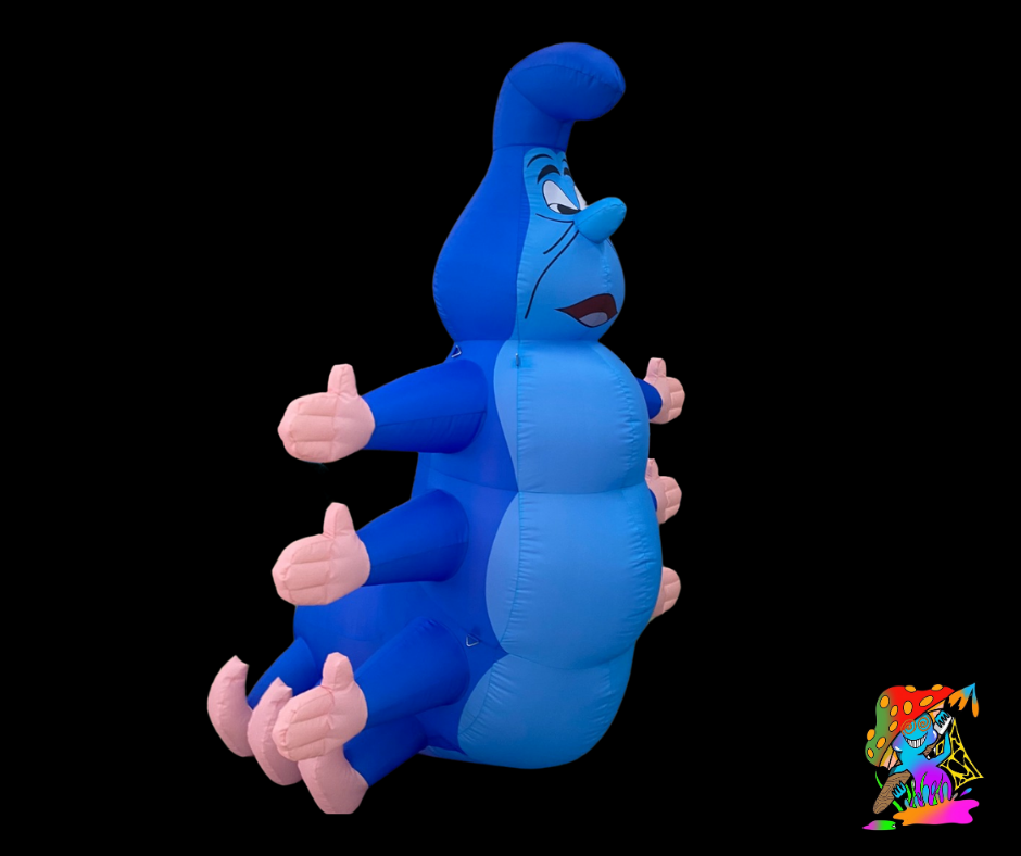 Whimsical inflatable caterpillar adding charm to Wonderland parties
