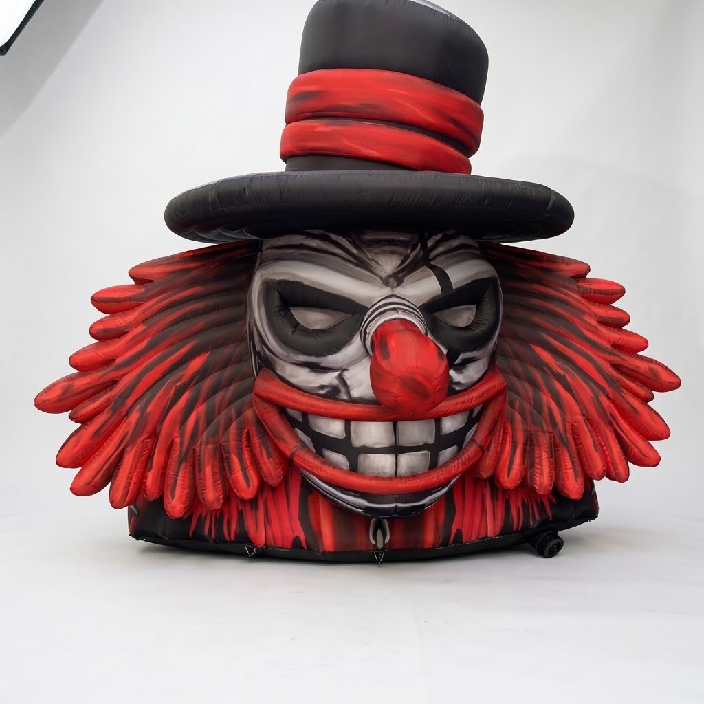 3m Inflatable Skull Clown – Haunted Circus & House of Horrors Halloween Decoration