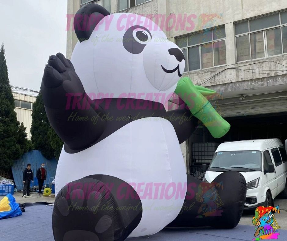 inflatable panda prop for zoo themed events and wildlife attractions