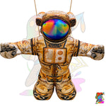 Camouflage style hanging astronaut for ceilings at events