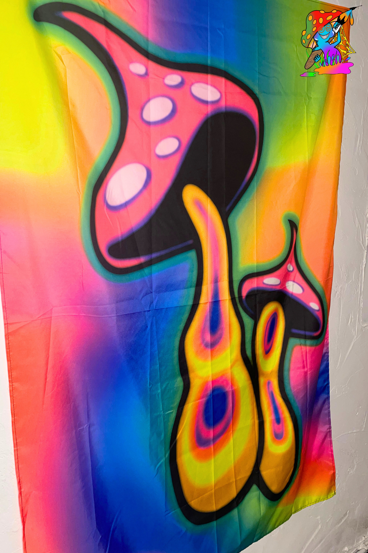 Neon Hippie Backdrop That Shines in Blacklight
