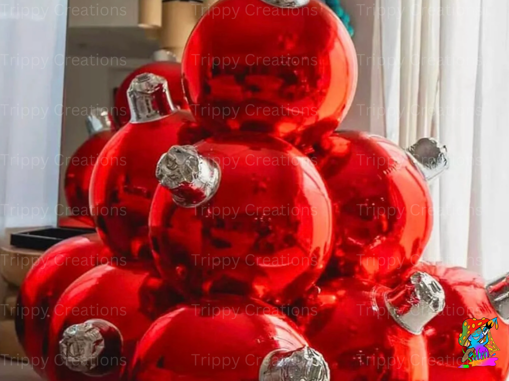 pvc inflatable christmas ornaments in assorted sizes and colours