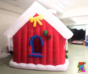 3m glowing inflatable Christmas hut decoration