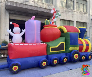 Large festive Polar Express inflatable decoration for events