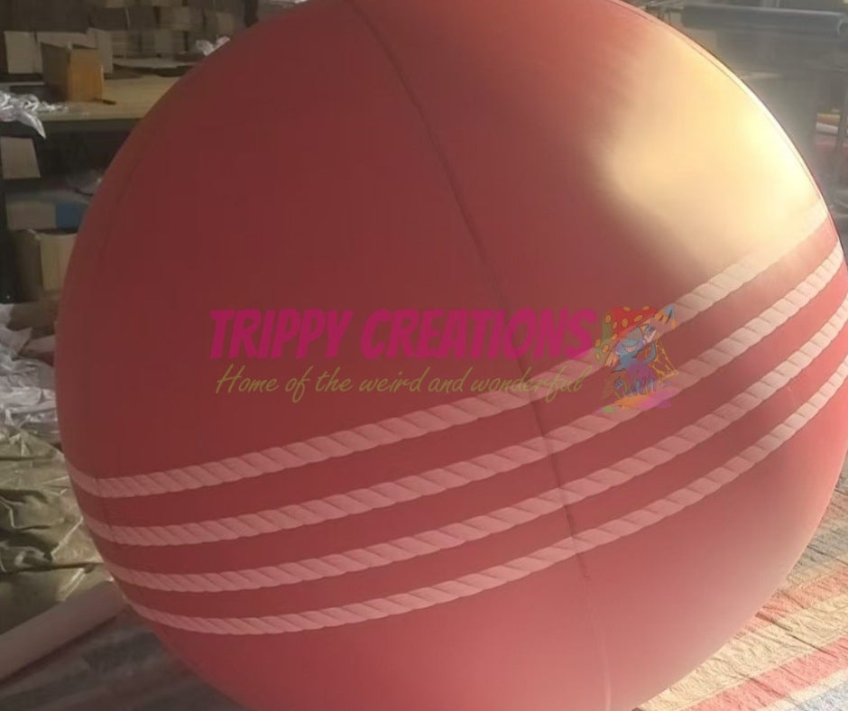 Oversized inflatable cricket ball for indoor and outdoor events