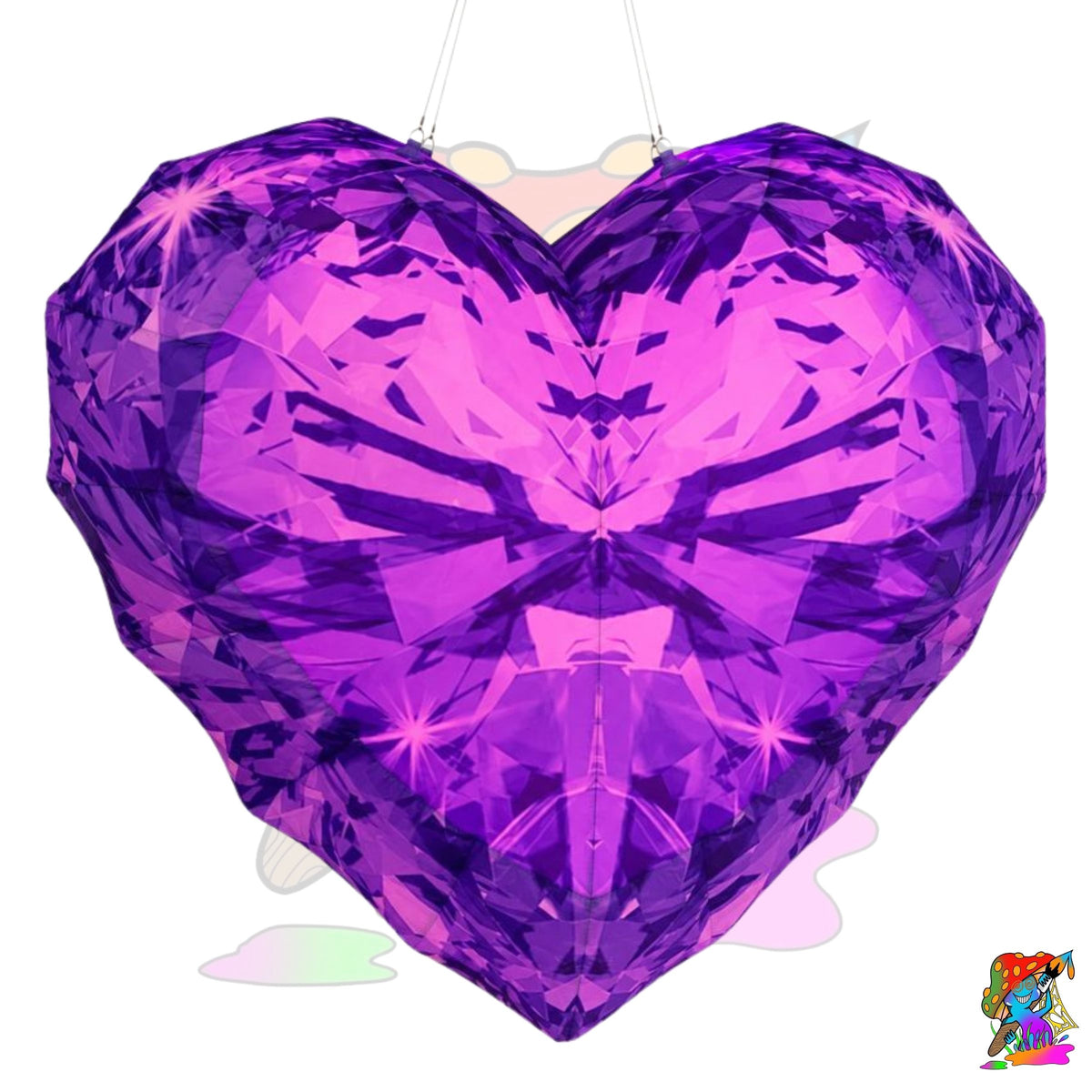 crystal effect inflatable hanging love heart