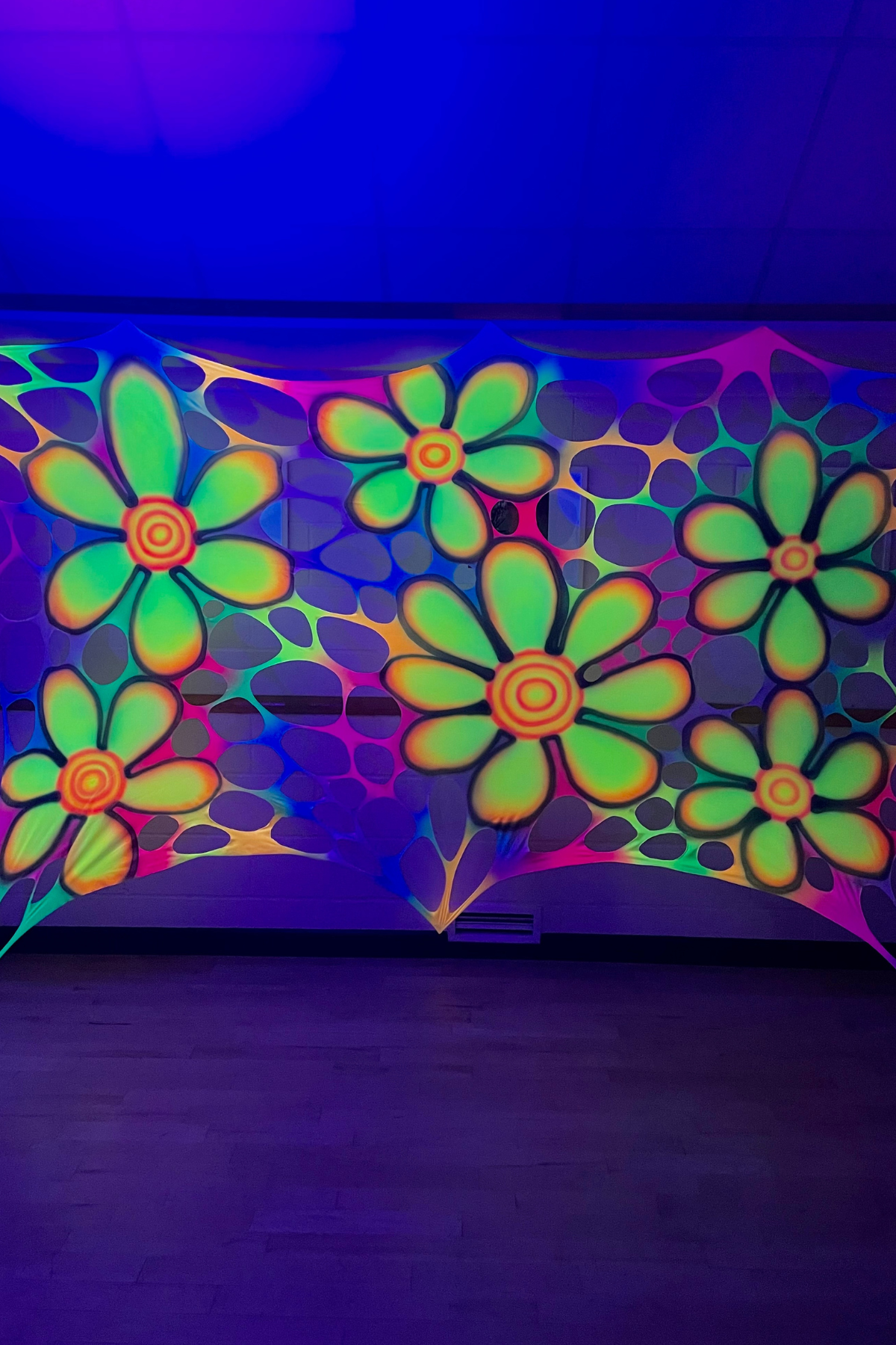 UV event decorations for psytrance and festival stage