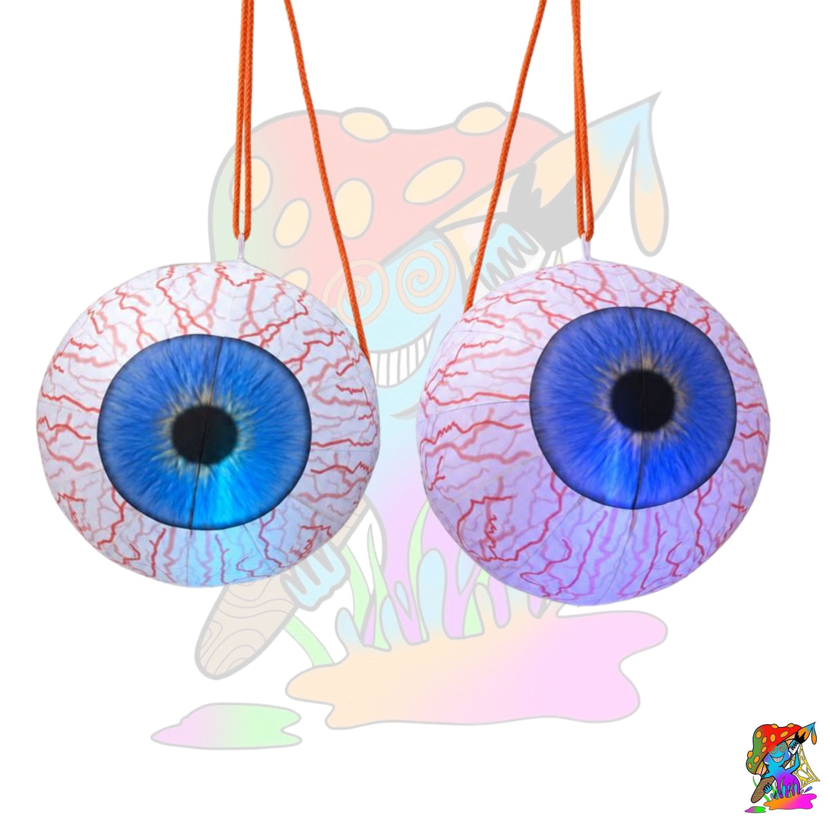 hanging halloween decorations . eyeball props