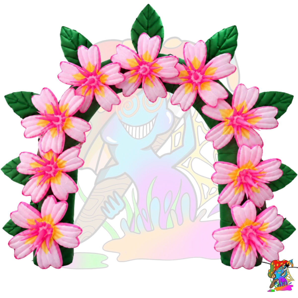 festival wedding inspired decorations. daisy arch way