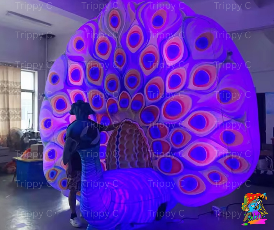 LED flashing peacock for statement event decorations