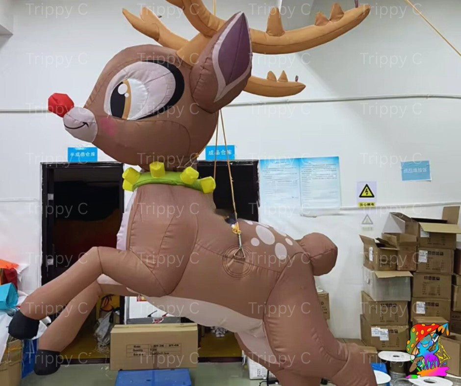 Large flying reindeer Christmas display prop