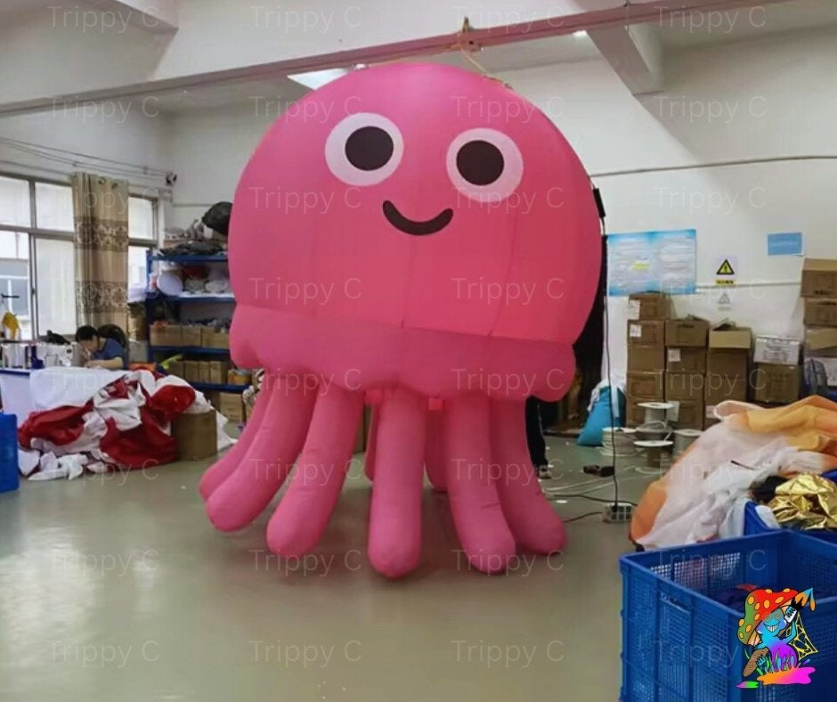 Large cartoon octopus inflatable for kids events