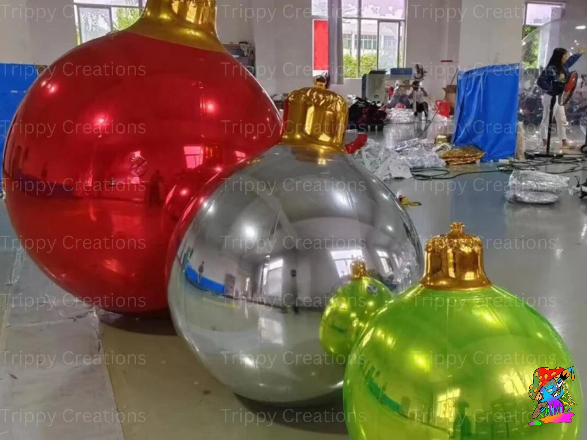 Pack of 6, 2m size Christmas inflatable baubles| Indoor and outdoor immersive event props