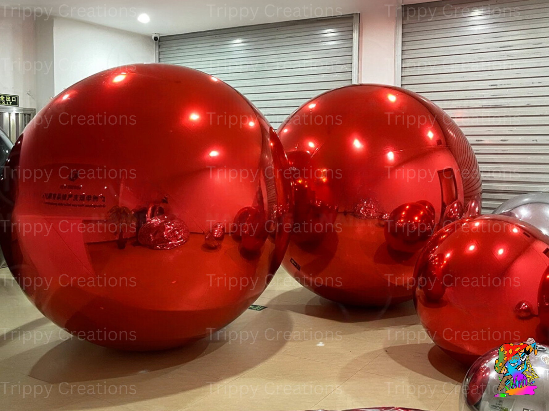 inflatable festive baubles for holiday events and winter displays