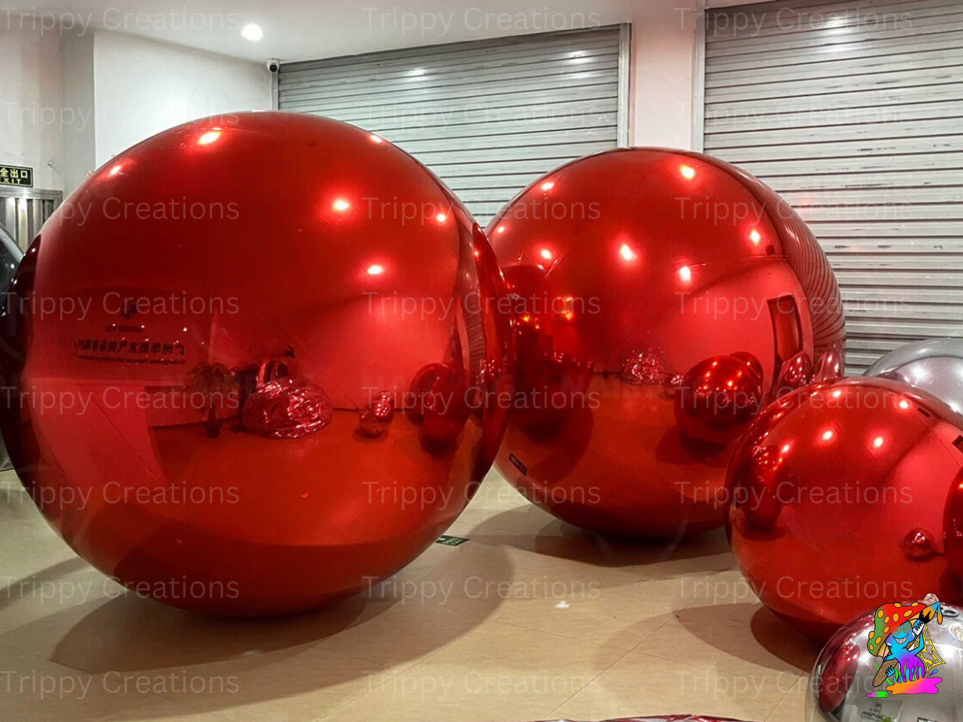 inflatable festive baubles for holiday events and winter displays