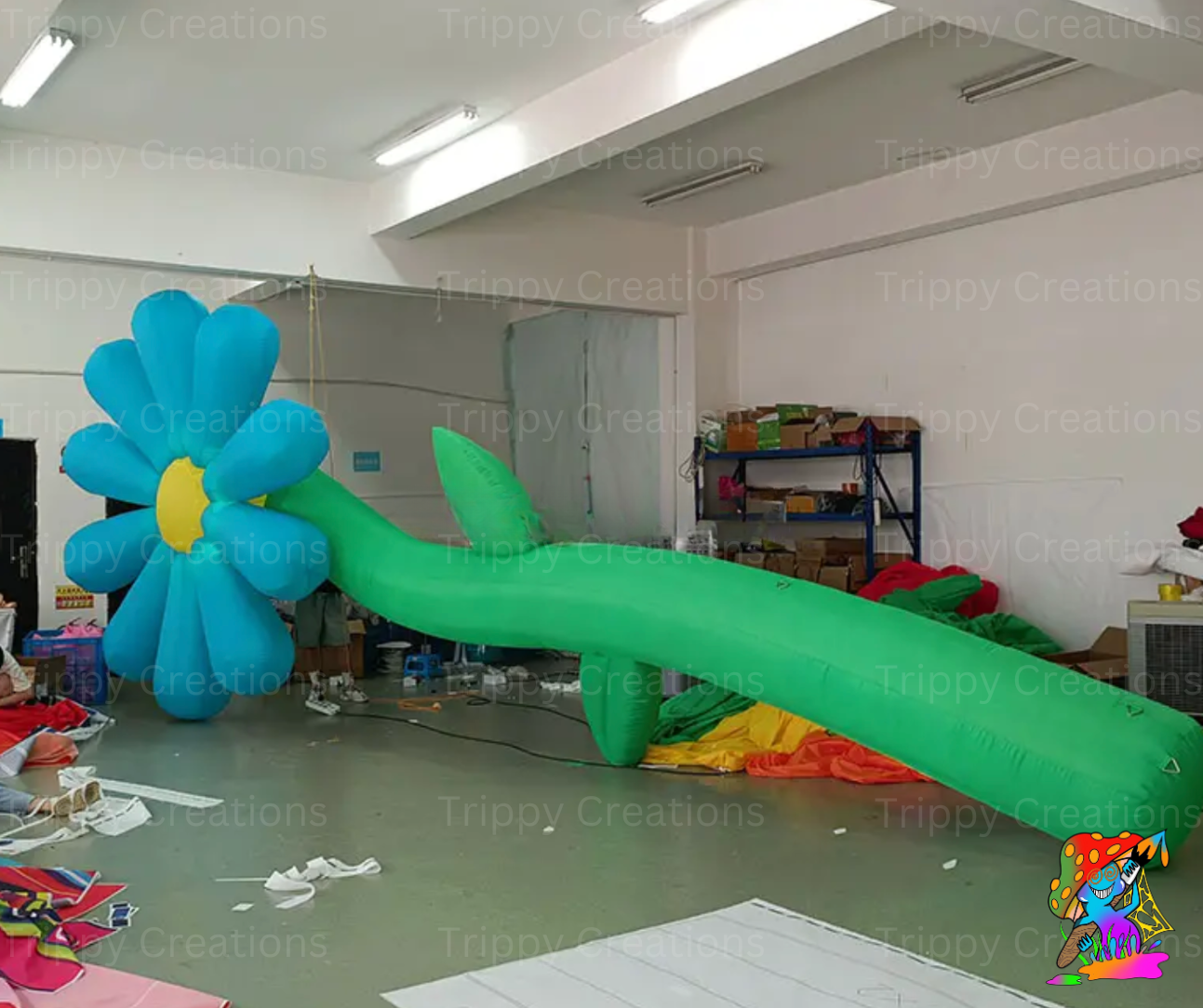 large inflatable flower prop for outdoor stage decor


