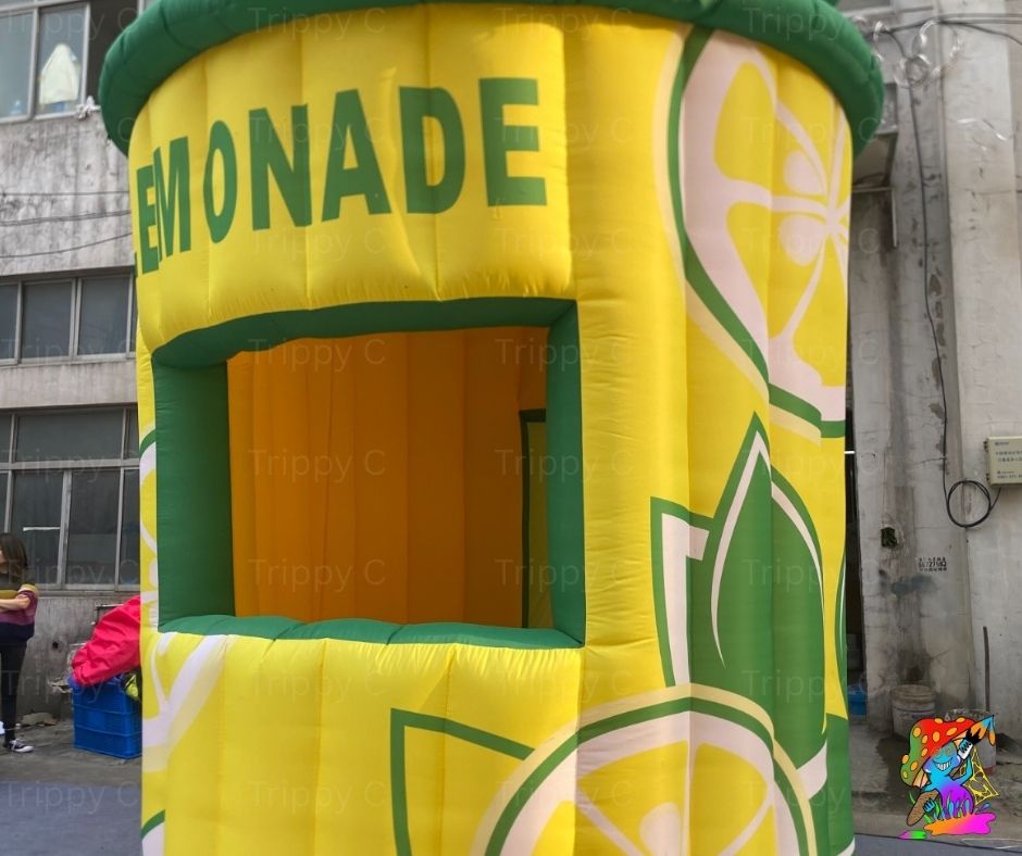 Inflatable lemonade stand for corporate events and launches