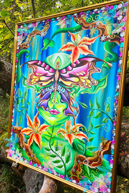 Otherworldly fae energy—otherworldly elf painting with ethereal charm
