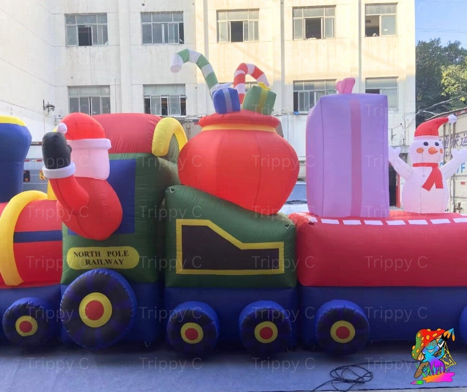 6m Christmas inflatable train with Santa and presents