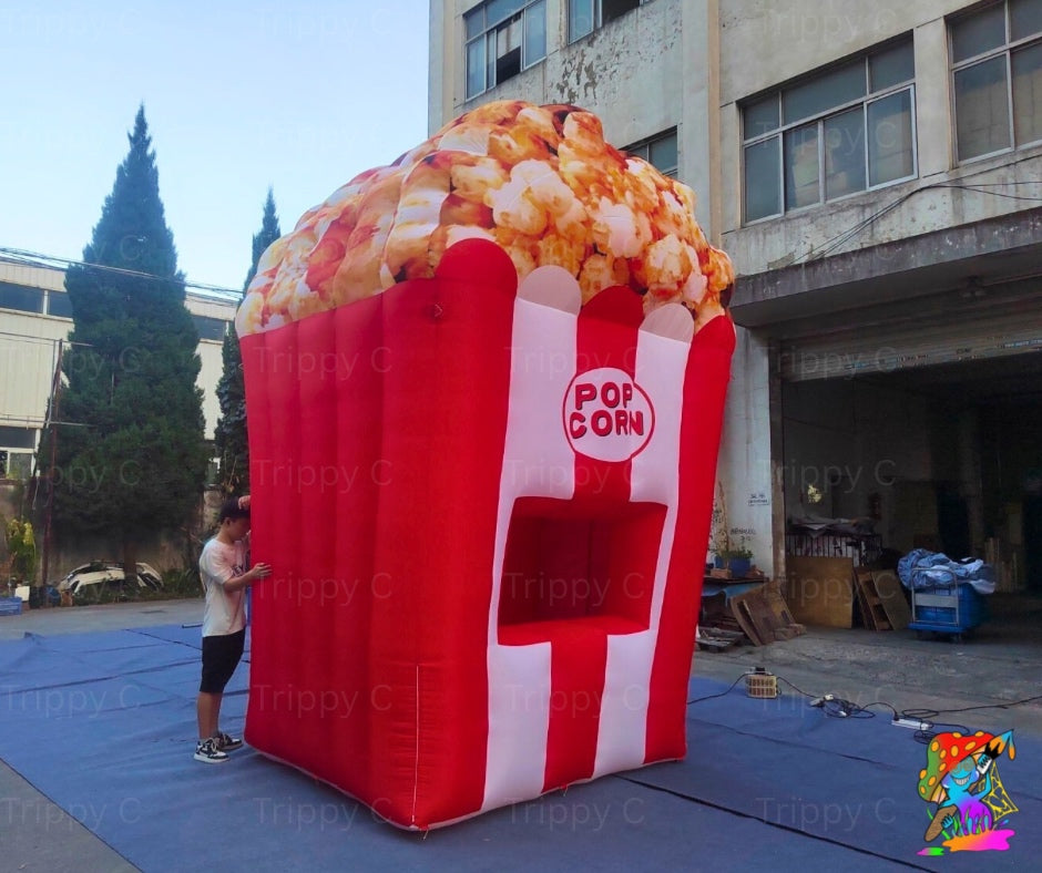 Giant 4m Inflatable Popcorn Stand for Carnivals, Fairs & Events