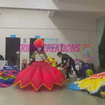 Inflatable Flower Dress Parade Outfit – 2.5m RGB LED Battery Powered Festival Costume Prop
