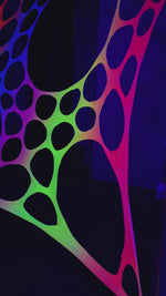 UV rainbow décor hire pack for psychedelic themed parties