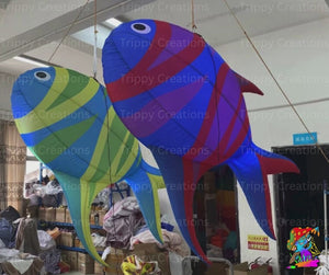 LED inflatable fish for events