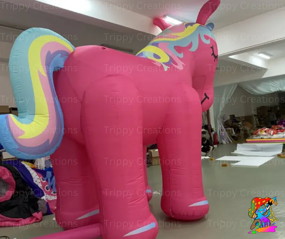 LED inflatable unicorn for nighttime parties