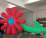 giant inflatable flower with green stem for events


