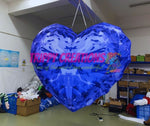 Blue crystal effect inflatable love heart 