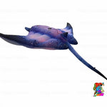 Trippy Creations 3m inflatable stingray decoration in blue and pink galaxy print, designed for hanging at events.