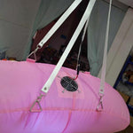 Trippy Creations pink giant inflatable daisy flower decoration with LED lights, polyester taffeta, for events.