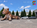 8 metre inflatable leopard compared with two average cars nose to tail