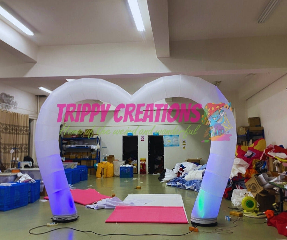 large inflatable heart arch for weddings and engagement parties