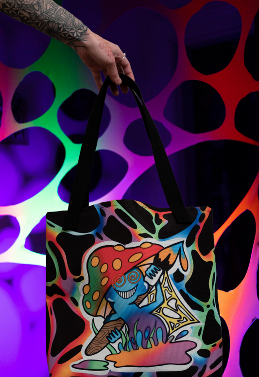 Stylish Hippie Mushroom Tote Bag