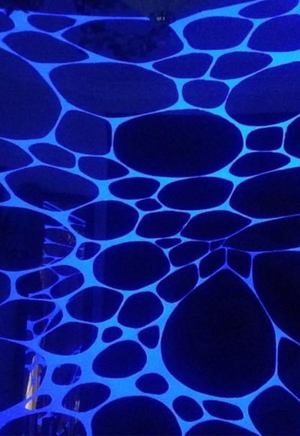 Pack of Two 3m Size UV Reactive Event Decorations In White (Blue Glow)