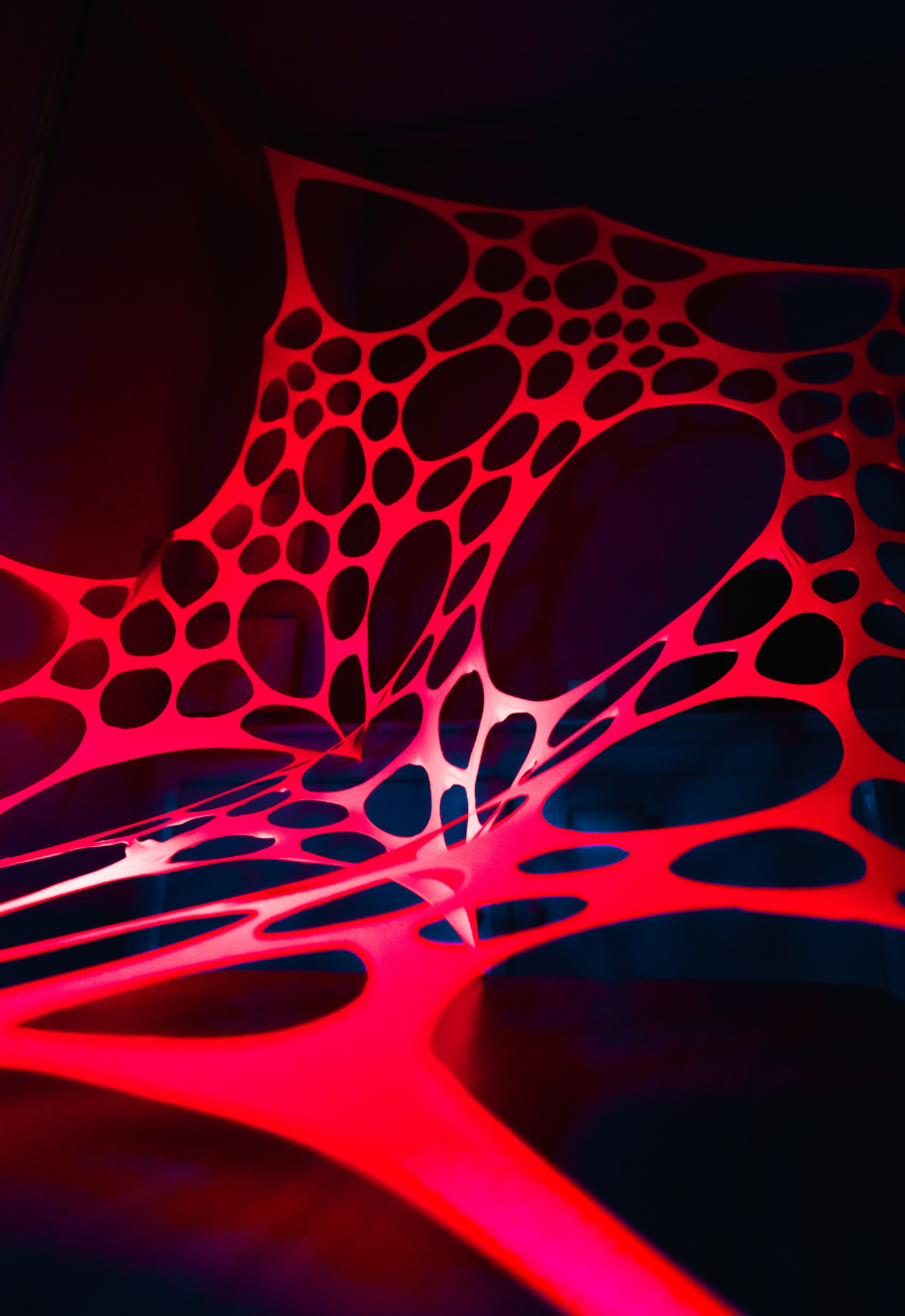 UV Reactive Red/Pink polka dot event decorations