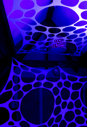 Pack of Two 3m Size UV Reactive Event Decorations In White (Blue Glow)