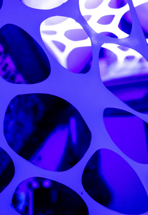 Pack of Two 3m Size UV Reactive Event Decorations In White (Blue Glow)