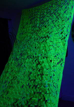 Custom Made UV Yellow (Green Glow) Camo Net Decorations