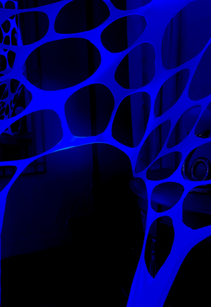 Pack Of Two 1m UV Reactive Cobweb Decorations In White (Blue Glow)