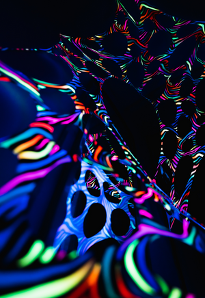 UV Reactive zebra print event decorations, psychedelic decorations