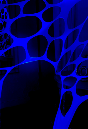 UV Reactive white (blue glow) polka dot event decorations